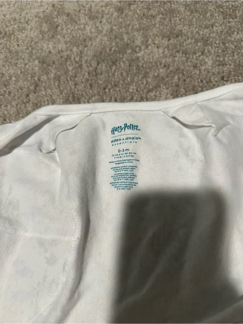 Harry Potter 0-3 month Velcro swaddles